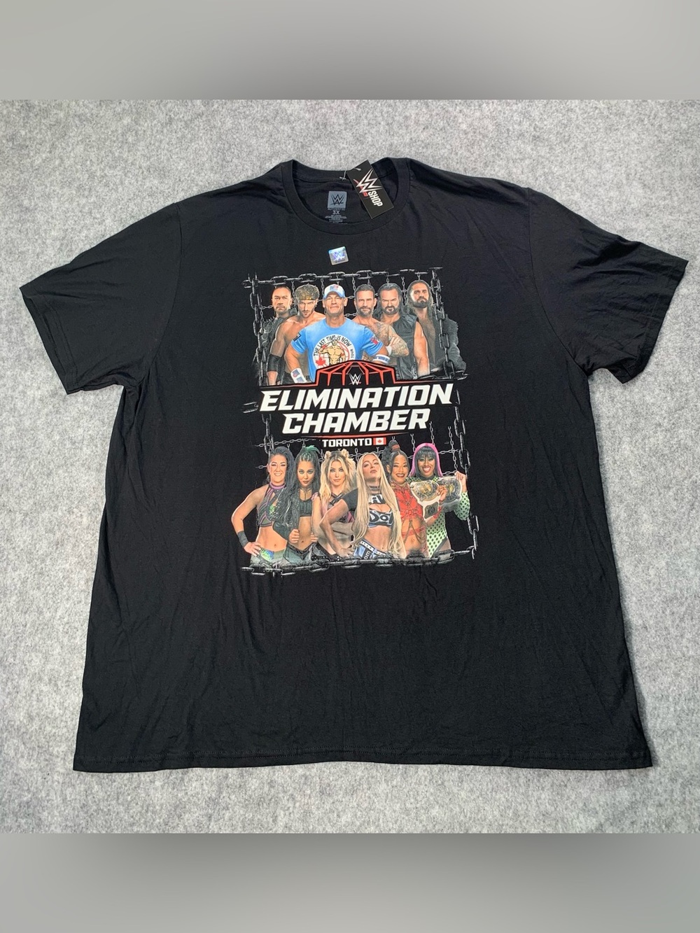 WWE Black Short Sleeve Tee with White and Red 'I Was There' Graphic